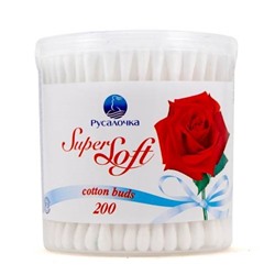 Ватные палочки РУСАЛОЧКА Super Soft 200шт. круглая упаковка