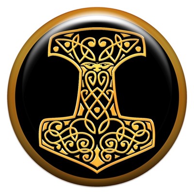 Наклейка из смолы МОЛОТ ТОРА (24 мм.), 1 шт.