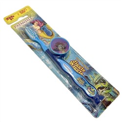 Dant Kanti JIGGLE WIGGLE Toothbrush, Patanjali (Дант Канти ДЕТСКАЯ ЗУБНАЯ ЩЕТКА, возраст 5+, НА ПРИСОСКЕ, Патанджали), ГОЛУБАЯ 1 шт.