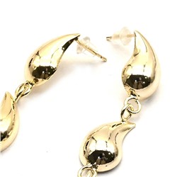 Серьги Капли 95*11мм золотистые, 10г