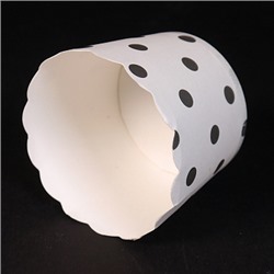 Бумажные стаканчики для кексов Белые в горох 50*45 мм, 10 шт