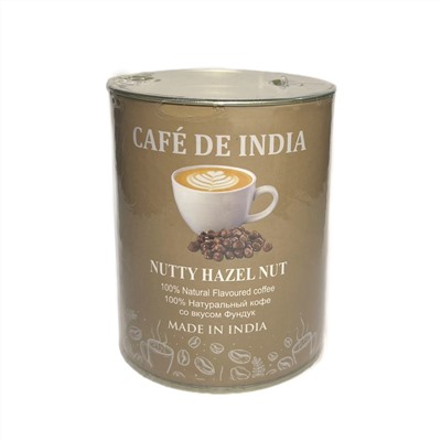 Cafe De India NUTTY HAZZEL NUT, Bharat Bazaar (100% Натуральный растворимый кофе СО ВКУСОМ ФУНДУКА, Бхарат Базаар), 100 г.
