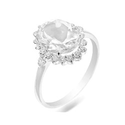 Кольцо из серебра горный хрусталь, СПН4020