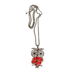 Подвеска на цепочке Сова 72см металл/стразы/камни SH 501721