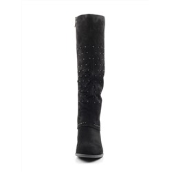LM57-1604-1BM BLACK Сапоги женские (натуральная замша, натуральный мех (еврозима)) размер 37