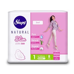 SLEEPY NATURAL Прокладки гигиен. Slim Ультра тонкие Нормал 5к. 8шт (Турция) АКЦИЯ! СКИДКА 15%