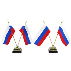 Подставка из малахита "Два флага" 70*70*250мм