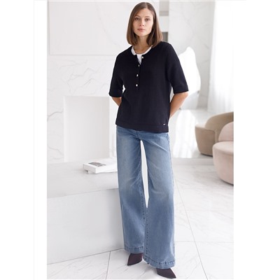 Джемпер тонкой вязки из хлопка с кашемиром