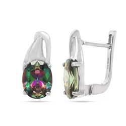 Серьги из серебра мистик кварц, Восторг