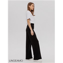 Женские брюки - палаццо из футера 2-х нитки Lingeamo черный КБ-26 (35)
