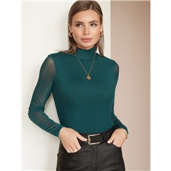 Водолазка с прозрачными рукавами