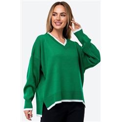 Женский джемпер оверсайз с V-вырезом Happyfox