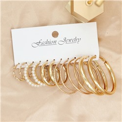 Набор сережек-колец 6 пар (НС-001)