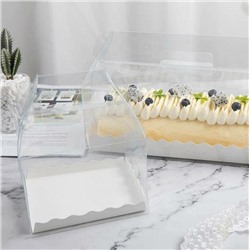 Коробка кондитерская прозрачная с ручкой 13,5х8х16,5 см (10шт)