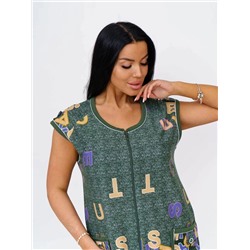 Халат женский Текс-Плюс, цвет зеленый желтый