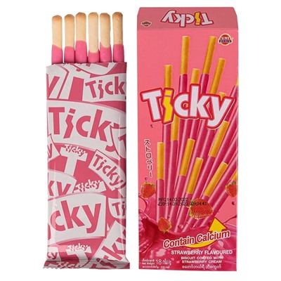 Палочки бисквитные покрытые кремом Ticky 18 гр. Таиланд