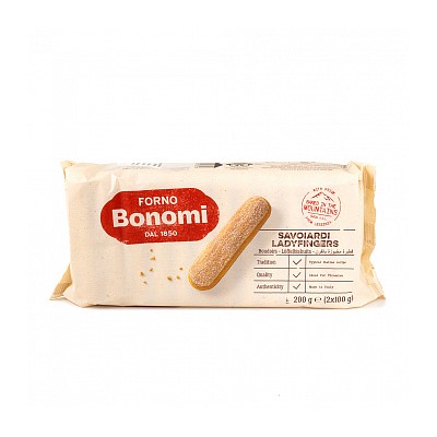 Палочки Савоярди Bonomi 200 гр одноцветные (ваниль)