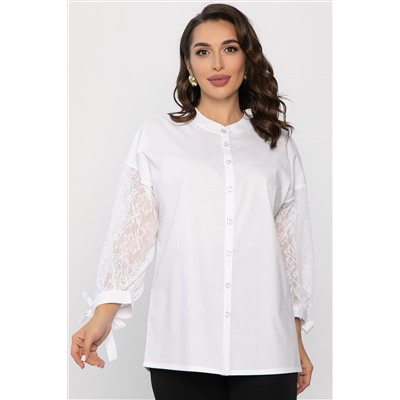 Блуза с завязками Ажур (белая) Б14386-10М