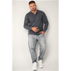 Мужской базовый лонгслив-поло Happyfox