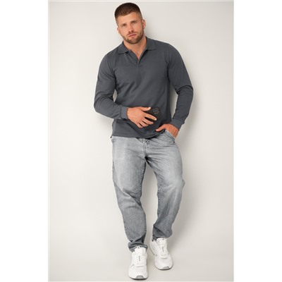 Мужской базовый лонгслив-поло Happyfox