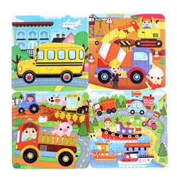 Пазл 4 в 1 «Транспорт»