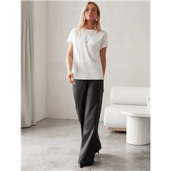 Блузка из сатина с коротким рукавом