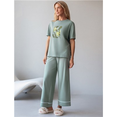 Футболка с принтом свободная эластичная из премиального хлопка