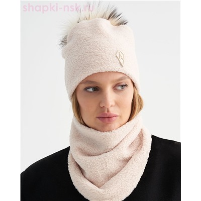020/1 А шеврон помпон мех трикотаж барашек Колпак женский флис