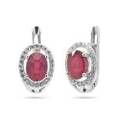 Серьги из серебра рубин, SL-RIC7