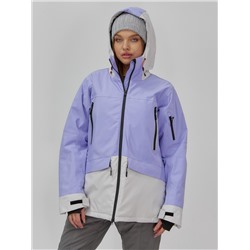 Горнолыжная куртка женская зимняя фиолетового цвета 7077F