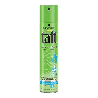 TAFT Senso-Touch Лак 225 Объем и свежесть сверхсильной фикс.(зел.)  4
