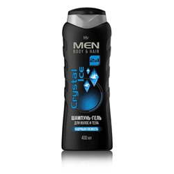 муж. Шампунь-гель MEN 400 мл 2в1 Cristal ice IRIS