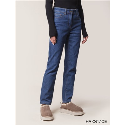 Прямые джинсы на флисе