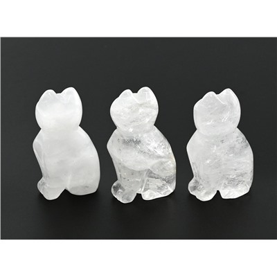 Кошка из камня горный хрусталь 28*18*47мм