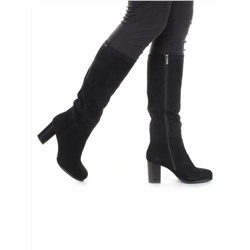 K81-B1 BLACK Сапоги зимние женские (натуральная замша, натуральный мех (евромех)) размер 36