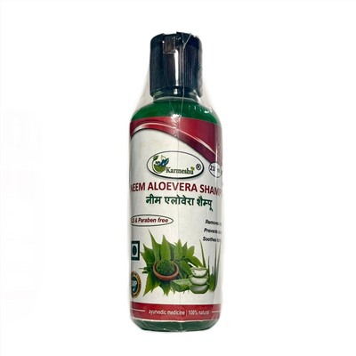 NEEM ALOEVERA SHAMPOO, SLS & Paraben Free, Karmeshu (Шампунь НИМ И АЛОЭ (алое) ВЕРА, Без Сульфатов и Парабенов, Кармешу), 210 мл.