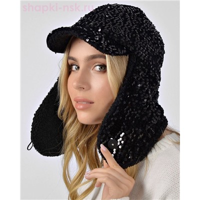 Пайетка длинные уши Бейсболка флис (56-58)