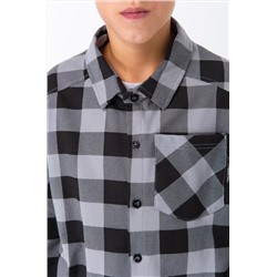 Рубашка в клетку для мальчика из футера двухнитки Happyfox