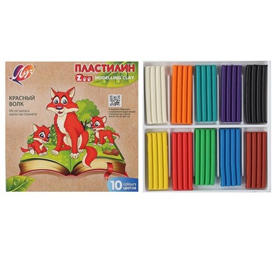 Пластилин 10цв. Луч 150г Zoo 29С 1721-08