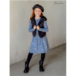 Платье Эля max синие листья ФЖ