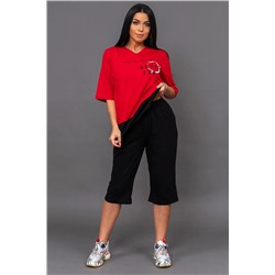 Костюм женский Текс-Плюс, цвет черный красный