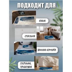 Комплект ковриков голубой мрамор (150*50/80*50) (3408)