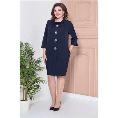 Moda Versal П2364 т.синий+пуговицы_серебро, Платье