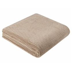Покрывало-плед "Кофе с молоком" фланель-жаккард 150*200 см.