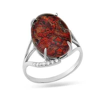 Кольцо из серебра яшма, К1166