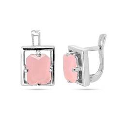 Серьги из серебра розовый кварц, Ю-Ирина