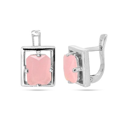 Серьги из серебра розовый кварц, Ю-Ирина