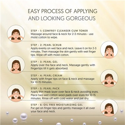 PEARL FACIAL KIT, De-Pigmentation & Skin Brightening, VLCC (ЖЕМЧУГ набор - Депигментация и Осветление кожи), 60 г. (6x10 г.)