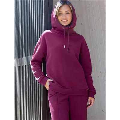 Худи среднего объема из футера трехнитики c начесом