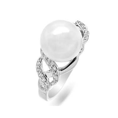 Кольцо из серебра жемчуг swarovski, МЖВ465